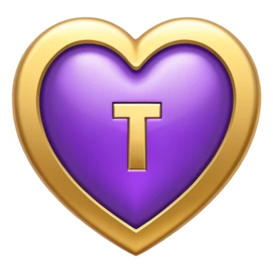 The golden Letter “t” inside a Purple Heart sticker