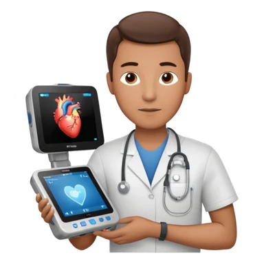 Male Cardiac sonographer with Philips ultrasound machine sticker