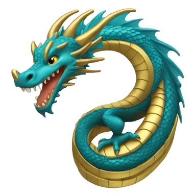 dragon blue golden coin sticker