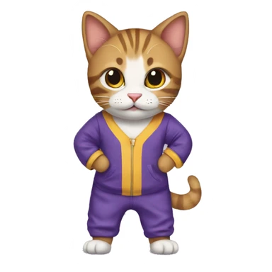 cat in a New Year's jumpsuit sticker
