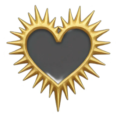 Gold spiky heart frame goth style sticker