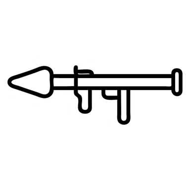 outlined icon of an anti-tank rocket launcher sticker