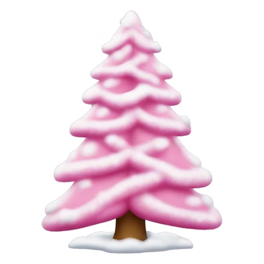 Pink snow Christmas tree sticker
