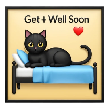 get well soon with black cats and Badsey sign sticker