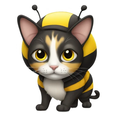 Cat wearing a bumblebee costume sticker