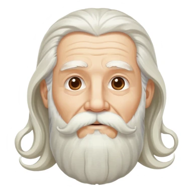God, elderly man with flowing white hair, long beard and white mustache, heavenly sticker