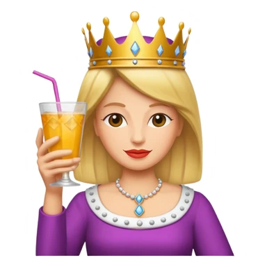 queen with drink sticker