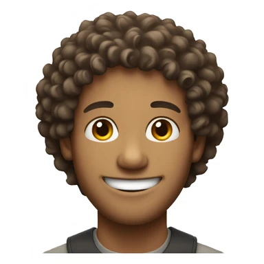 Smiling curly haired man sticker