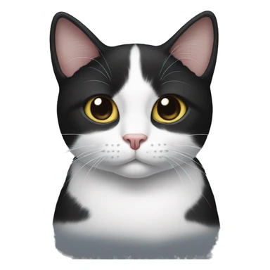 black and white cat with no tail sticker