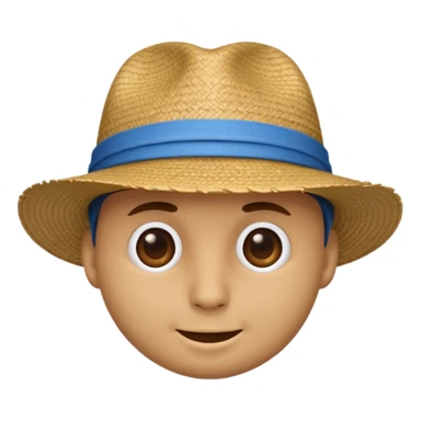emoji head in blue panama hat sticker
