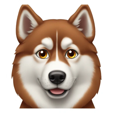 Red husky with white eyes sticker