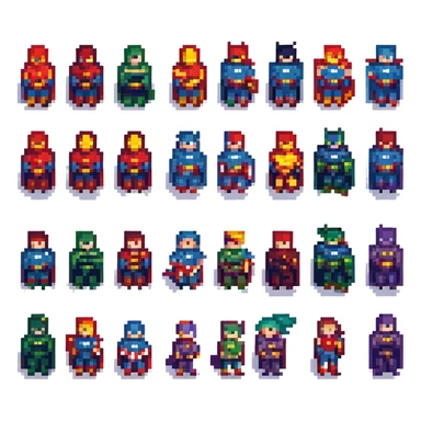 super men in pixel art style sticker