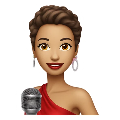 Cantora de forró, loira, com microfone na mão, com bota, figurino de diva na cor vermelha sticker