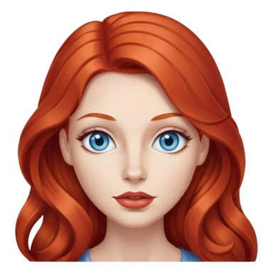 Rousse cheveux long, yeux bleu gris lèvre pulpeuse  sticker