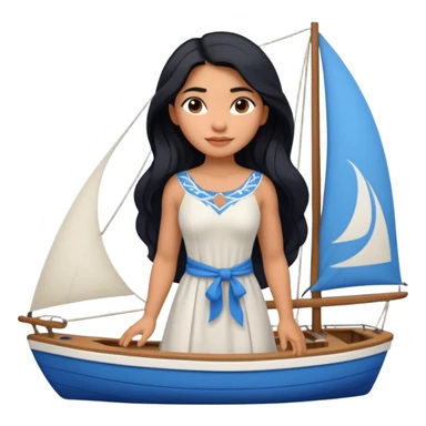 Moana on a sail boat sticker