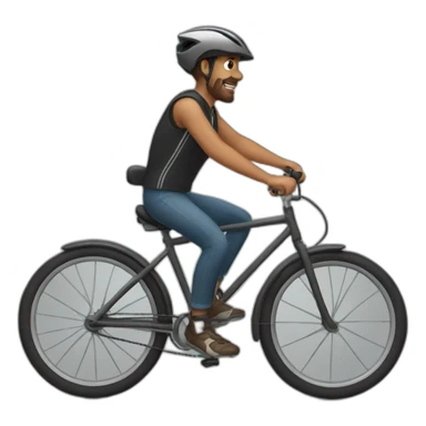 Man riding bike sticker