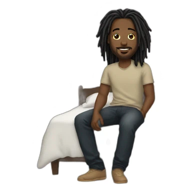 Black man dreadlock in a bedroom sticker