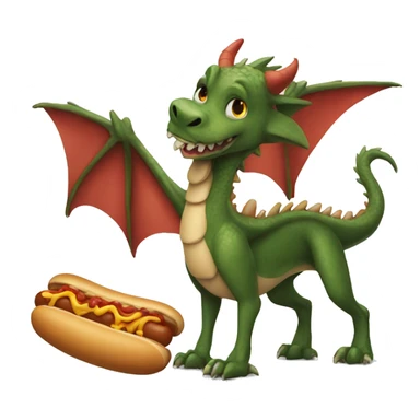 Dragon with dog add hotdog sticker