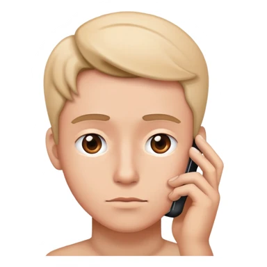 person thinking with iPhone sticker