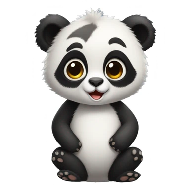 Cute panda-lemur-hybrid full body sticker