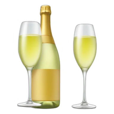 cava logo one big bottle and two same clinking glasses of white wine sticker