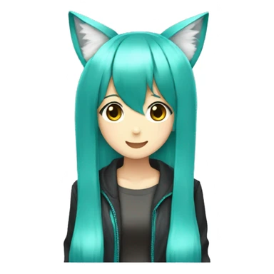 hatsune miku with cat ears sticker