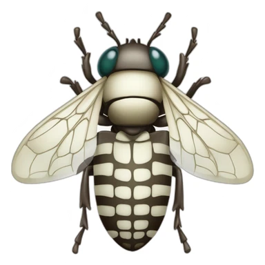 Mosca blanca con 10 alas y 50 patas sticker