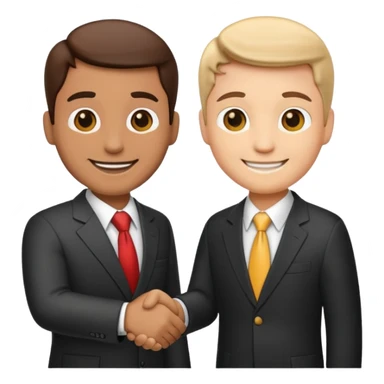 Businessman handshake, iOS emoji style, apple emoji design, clean and simple, no text sticker