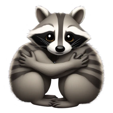 Raccoons hugging eachother sticker