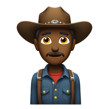 Sad cowboy emoji  sticker
