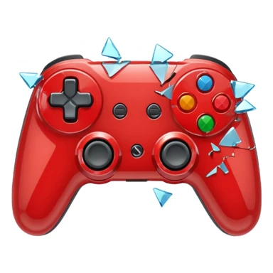 red game controller shattered shattered glass sticker
