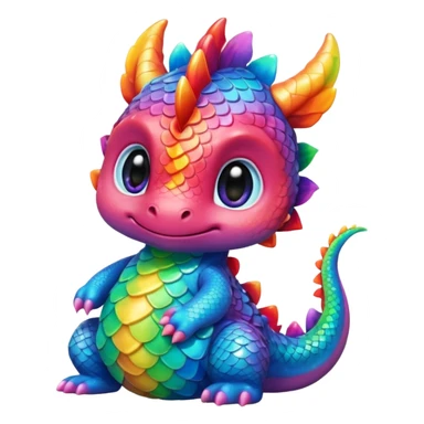 Rainbow cute baby Dragon Kawaii sticker