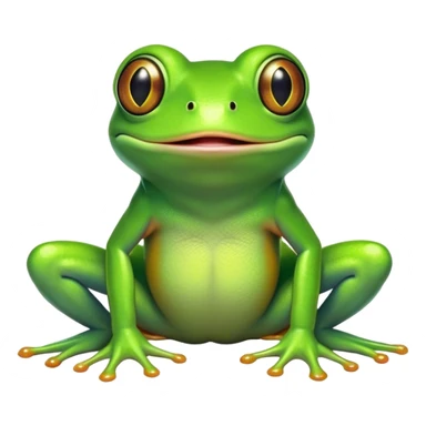 Cinematic Comical Green Tree Frog Portrait Emoji, Head tilted dramatically with an exaggeratedly amused expression, featuring a small, vibrant green body with wide, comically expressive eyes and quirky, textured skin, Simplified yet hilariously expressive features, highly detailed, glowing with a slightly sassy jungle glow, high shine, dramatic yet playful, stylized with an air of cheeky tropical mischief, soft glowing outline, capturing the essence of a meme-worthy green tree frog that looks ready to leap its way into viral fame! sticker