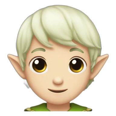 shy elf boy flower crown short dark hair dark eyes sticker