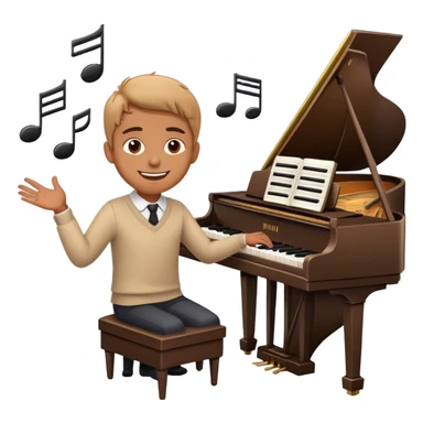 Smile with piano plays and doesn't understand sticker