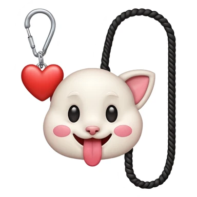 IOS heart eyes face with tongue out on leash sticker