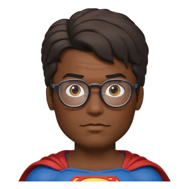 superman with hair and glasses character face only front face different sticker