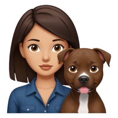 Brunette girl with black pitbull sticker