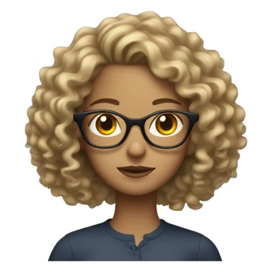 dirtyblond curly young woman with glasses sticker