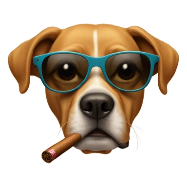 Dog with sunglasses and a cigar  sticker
