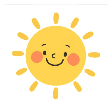 smiling sun sticker