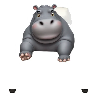 fat hippo as soccer player lying on the sofa sticker