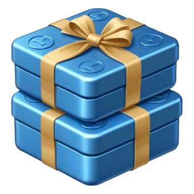 blue coins credit in a package sticker