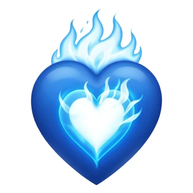 An electric blue heart with white fire sticker