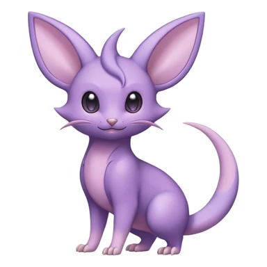 Pastel Glossy Smooth Soft Shiny Celestial Crescent Lunar Shiny Glossy Lumine Stellar Rattata-Noibat-Espeon-Purrloin-Fakemon-hybrid-creature (full body) sticker