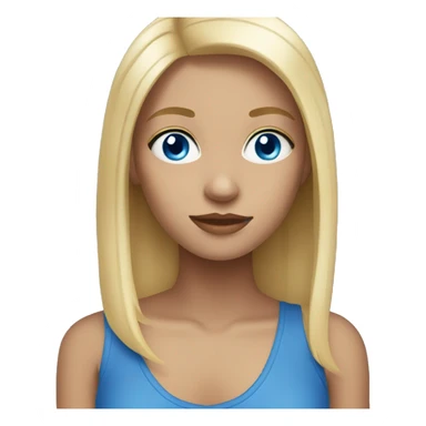 girl with blonde hair and blue eyes straight hair sticker