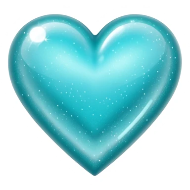semi transparent gllitery turquoise heart sticker