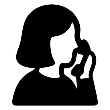 solid filled icon of a woman talking on the phone sticker