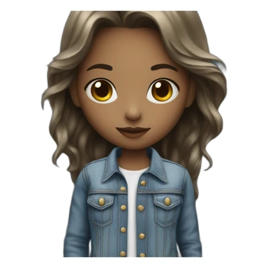 phone-obsessed girl in denim with white skin  sticker