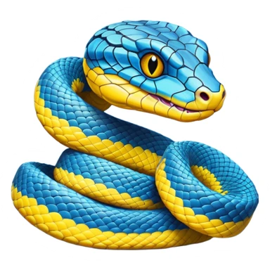 Blue cartoon pit viper sticker